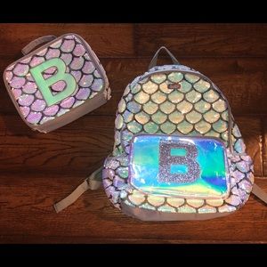 Justice “B” Mermaid Sequin Backpack & Lunch Kit